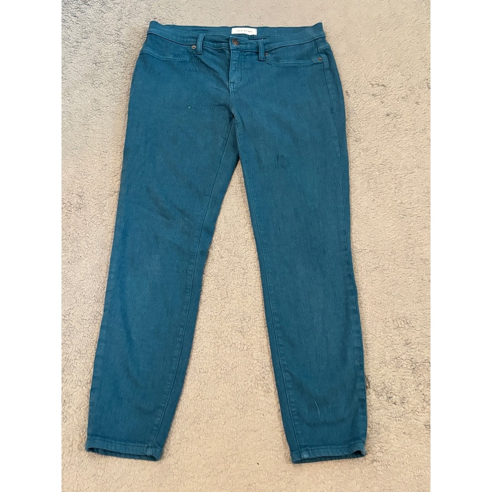 Lila Ryan Teal Blue Skinny Jeans Womens Size 28 Stretch Mid Rise Denim Pants